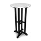 Contempo Bar Height Bistro 3-Piece Set by POLYWOOD with white tabletop and black base, crafted from durable recycled plastic for stylish, modern dining.