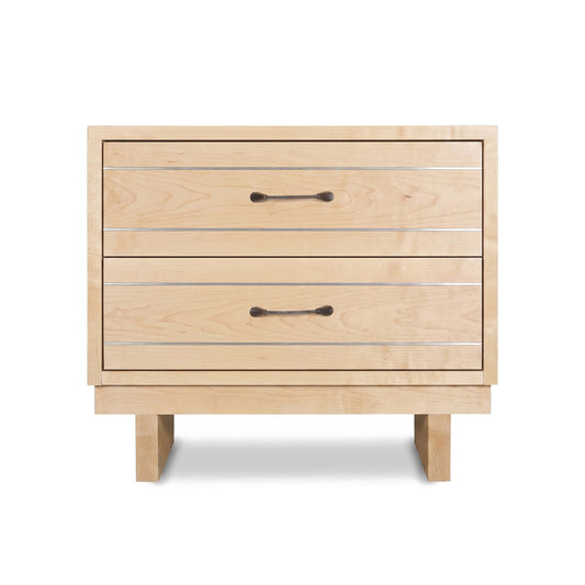 Contemporary Cable 2-Drawer Chest by Vermont Furniture Designs, crafted in solid wood with clean lines, showcases American-made quality and modern style.