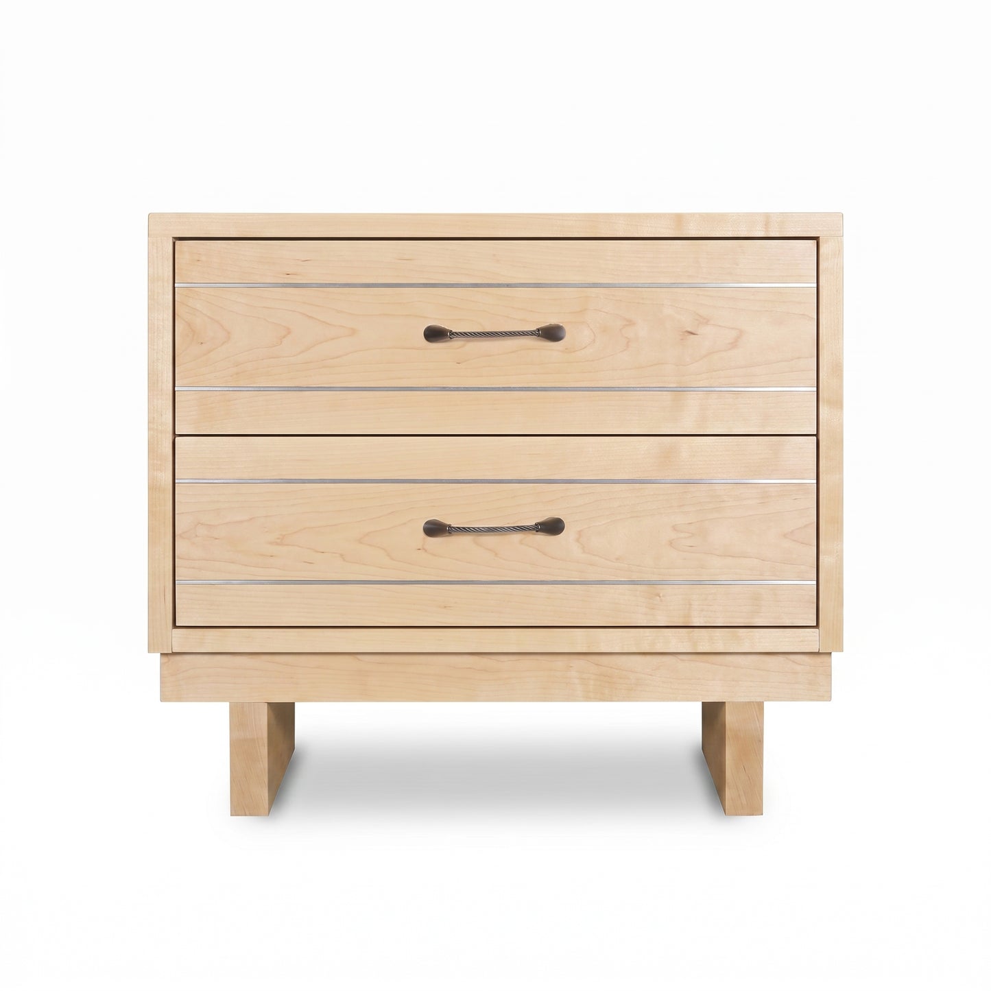 Contemporary Cable 2-Drawer Chest by Vermont Furniture Designs, crafted in solid wood with clean lines, showcases American-made quality and modern style.