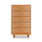 A Vermont Furniture Designs Contemporary Cable 5-Drawer Chest with cable style drawer pulls on a white background.