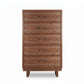 Contemporary Cable 5-Drawer Chest by Vermont Furniture Designs featuring solid wood, sleek horizontal handles, and minimalist short legs.