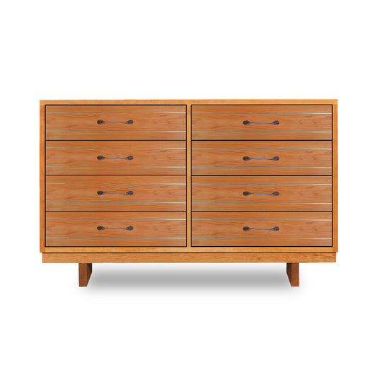 A Vermont Furniture Designs Contemporary Cable 8-Drawer Dresser with dovetail drawers and metal drawer slides on a white background.