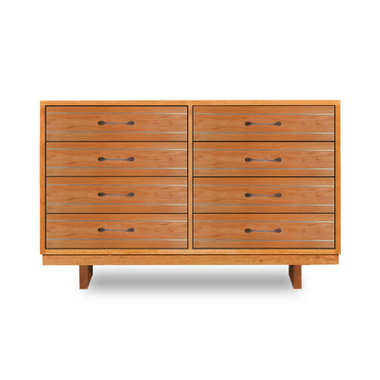 Contemporary Cable 8-Drawer Dresser in solid wood with metal handles, expertly handcrafted in Vermont by Vermont Furniture Designs.