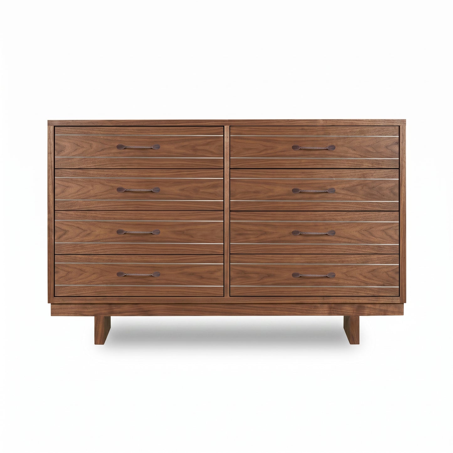 Contemporary Cable 8-Drawer Dresser in walnut by Vermont Furniture Designs, handcrafted with a minimalist, American made design.
