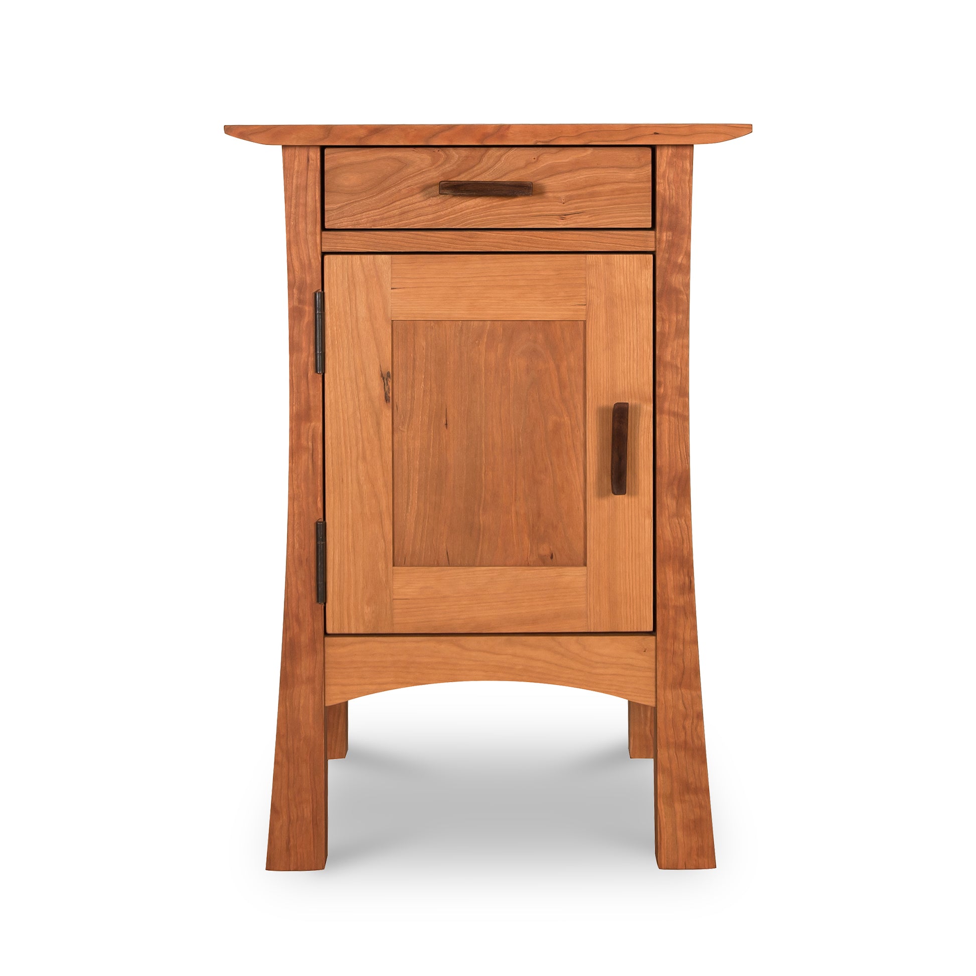 Contemporary Craftsman Nightstand by Vermont Furniture Designs featuring a top drawer and door, crafted in America from solid wood.