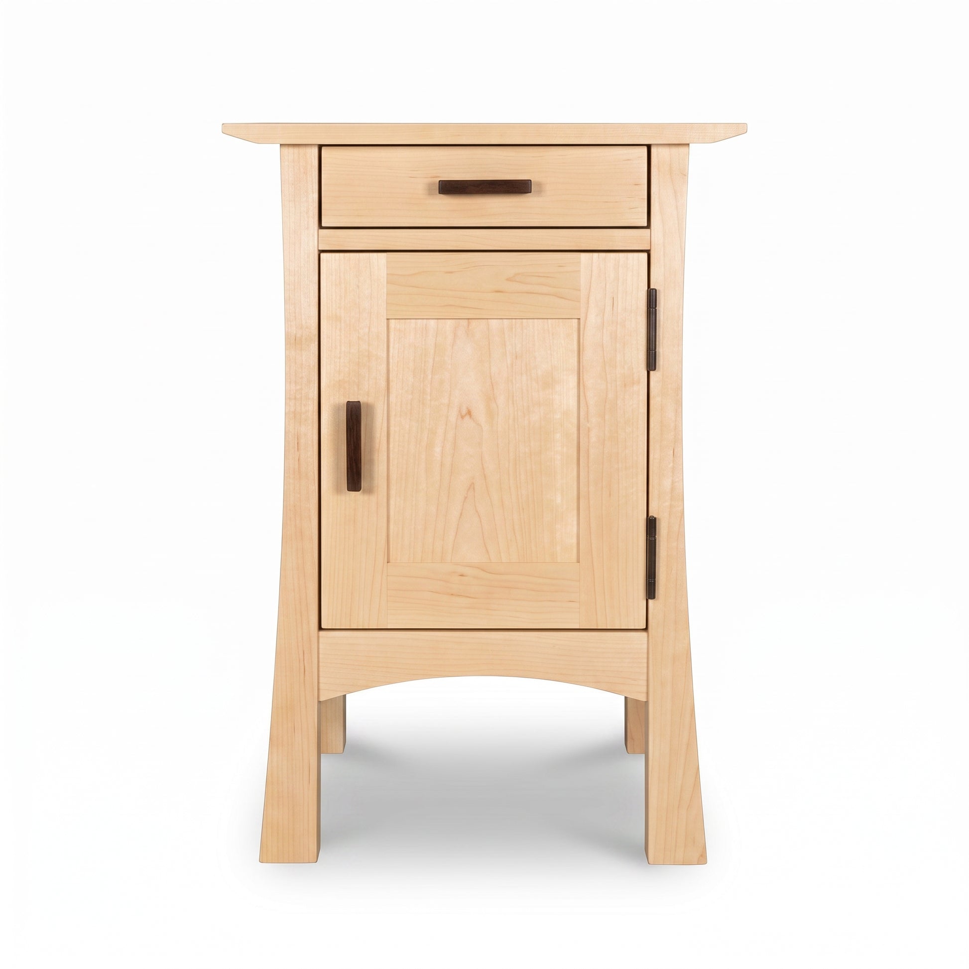 Contemporary Craftsman 1-Drawer Nightstand with Door by Vermont Furniture Designs, showcasing modern, American-made craftsmanship in solid wood.