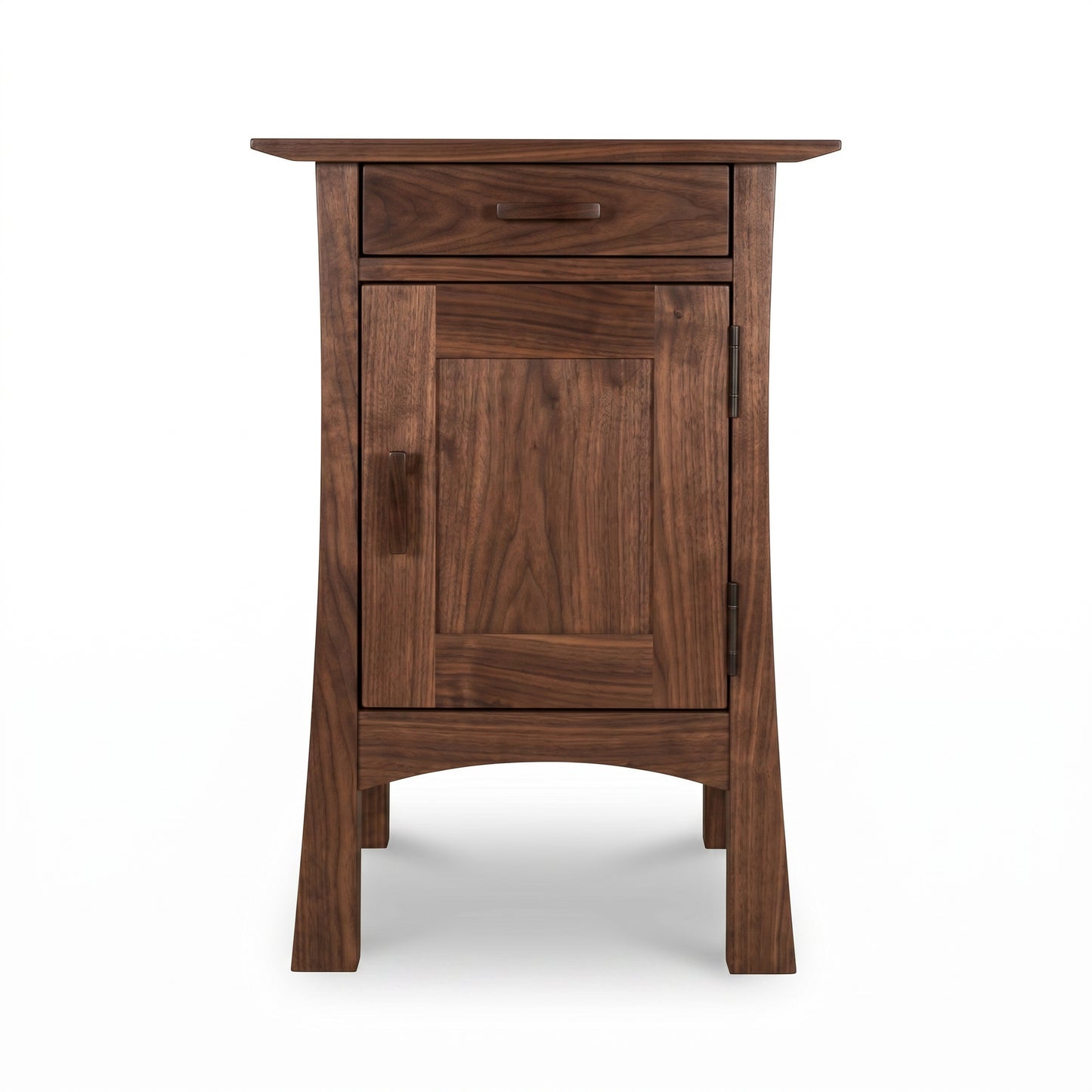 Contemporary Craftsman 1-Drawer Nightstand with Door by Vermont Furniture Designs, handcrafted solid wood, American made, modern bedroom furniture.
