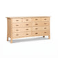Vermont Furniture Designs Contemporary Craftsman 10-Drawer Wide Dresser in solid wood with simple handles, showcasing American handcrafted quality.