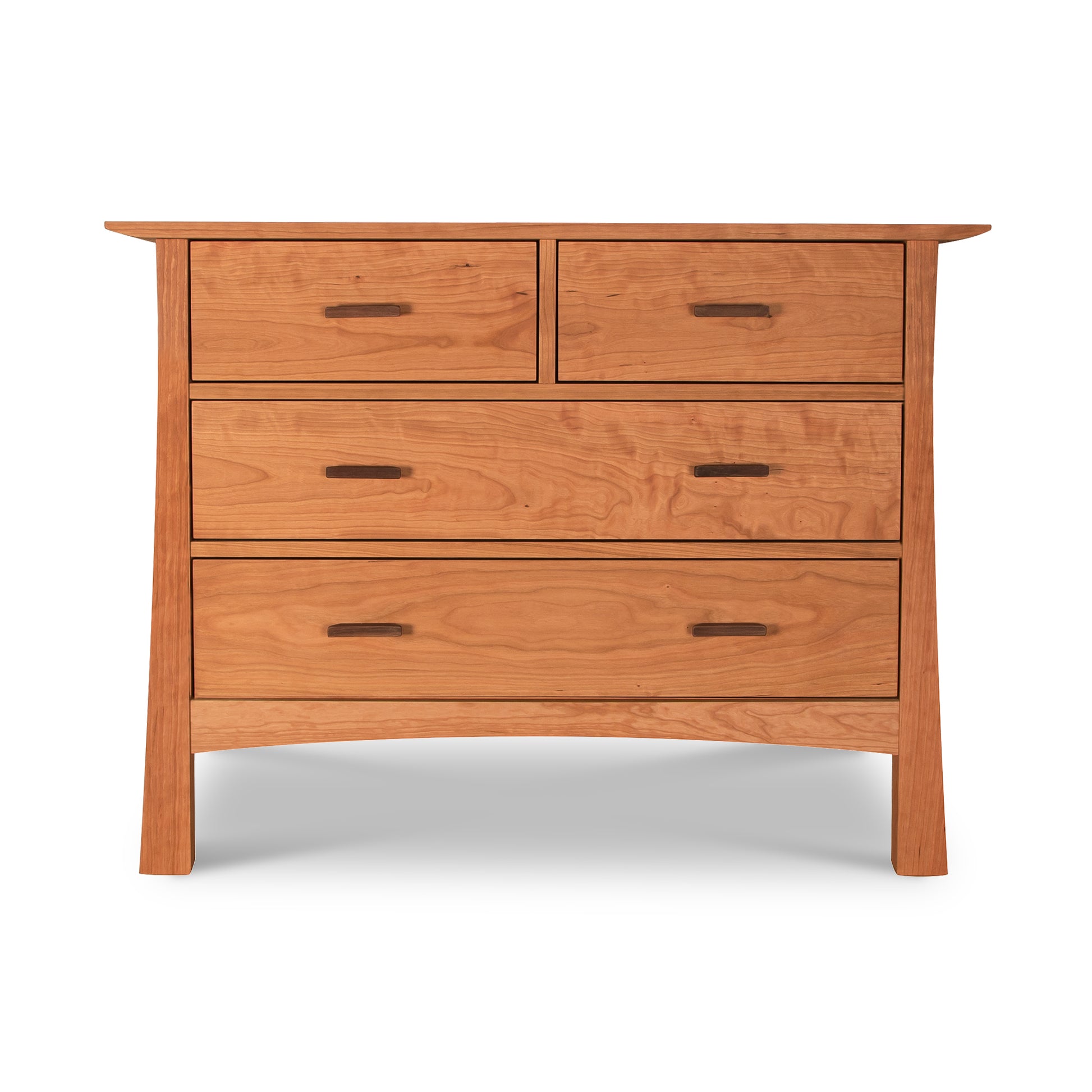 A Vermont Furniture Designs Contemporary Craftsman 4-Drawer Chest isolated on a white background.