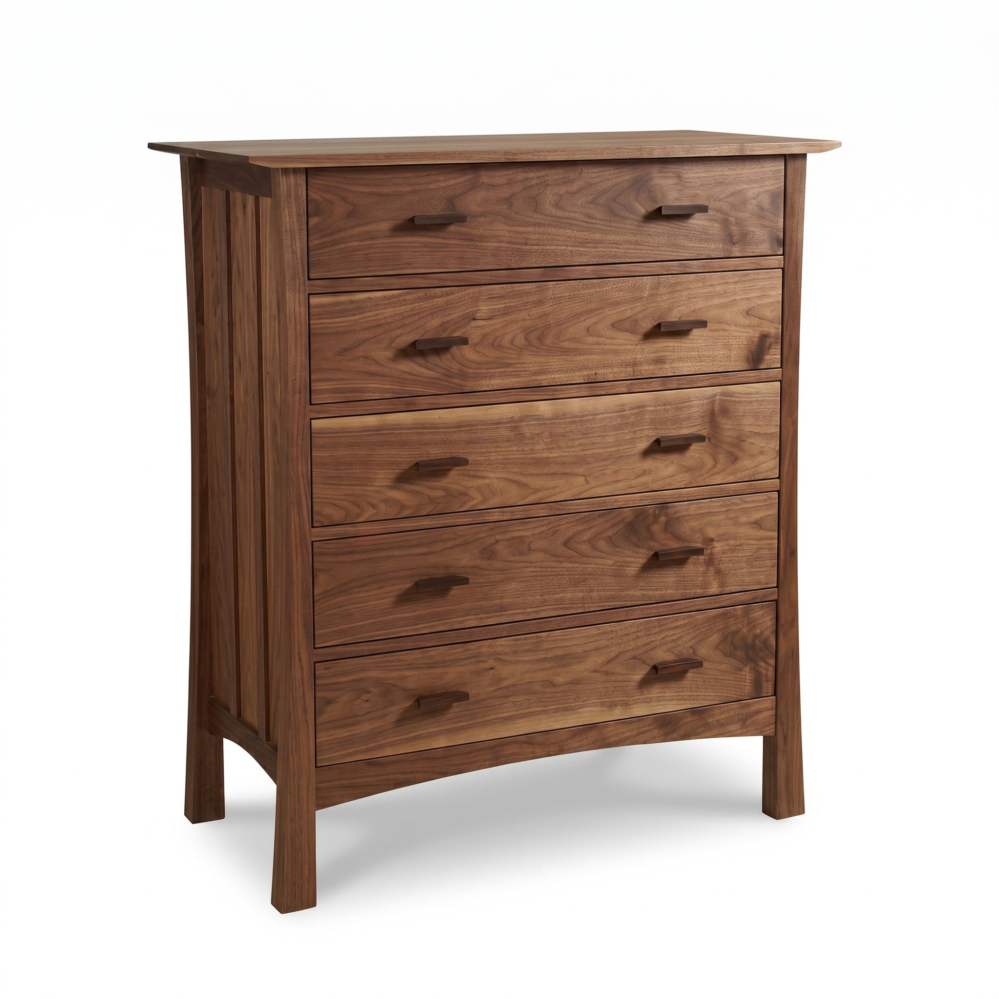 Contemporary Craftsman 5-Drawer Chest by Vermont Furniture Designs in eco-friendly hardwood, American made, elegant storage solution.