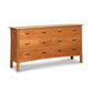 Contemporary Craftsman 6-Drawer Dresser from Vermont Furniture Designs with simple handles on a white background.