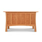 Contemporary Craftsman Vermont Furniture Designs solid wood panel headboard against a white background.