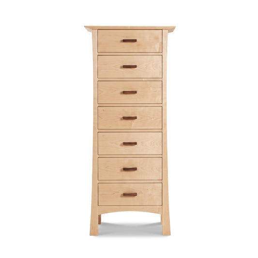 Contemporary Craftsman 7-Drawer Lingerie Chest in cherry by Vermont Furniture Designs, featuring simple handles and expert American craftsmanship.