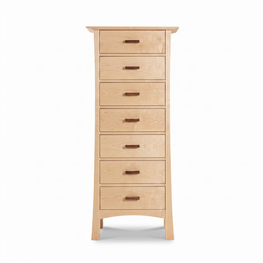 Contemporary Craftsman 7-Drawer Lingerie Chest in cherry by Vermont Furniture Designs, featuring simple handles and expert American craftsmanship.
