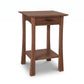 Contemporary Craftsman 1-Drawer Open Shelf Nightstand by Vermont Furniture Designs featuring smooth curves, classic style, and practical storage.