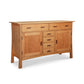 Contemporary Craftsman Sideboard by Vermont Furniture Designs, featuring two cabinets and five drawers in a sleek light wood finish, American made.