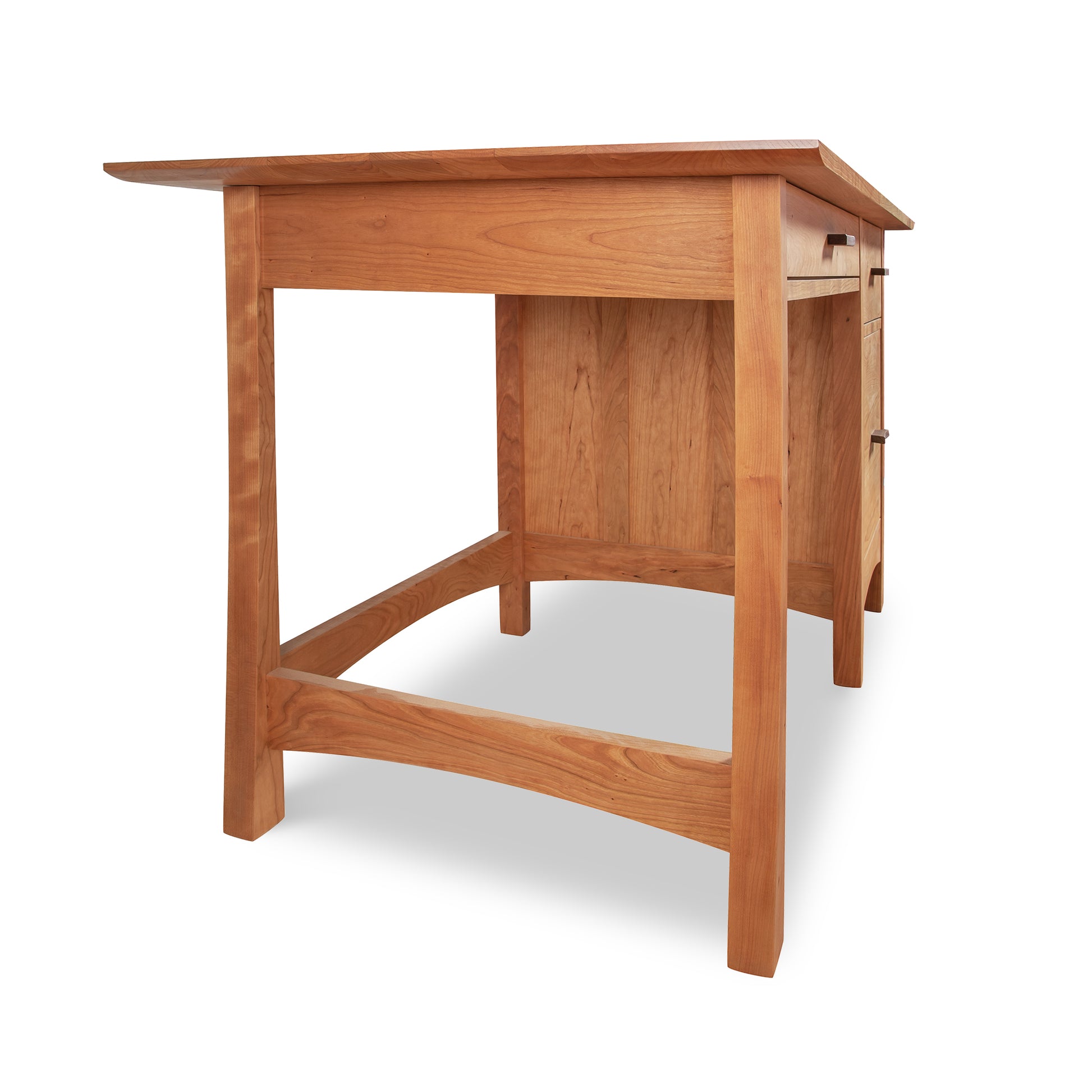 A Vermont Furniture Designs Contemporary Craftsman Study Desk with a drawer on top.