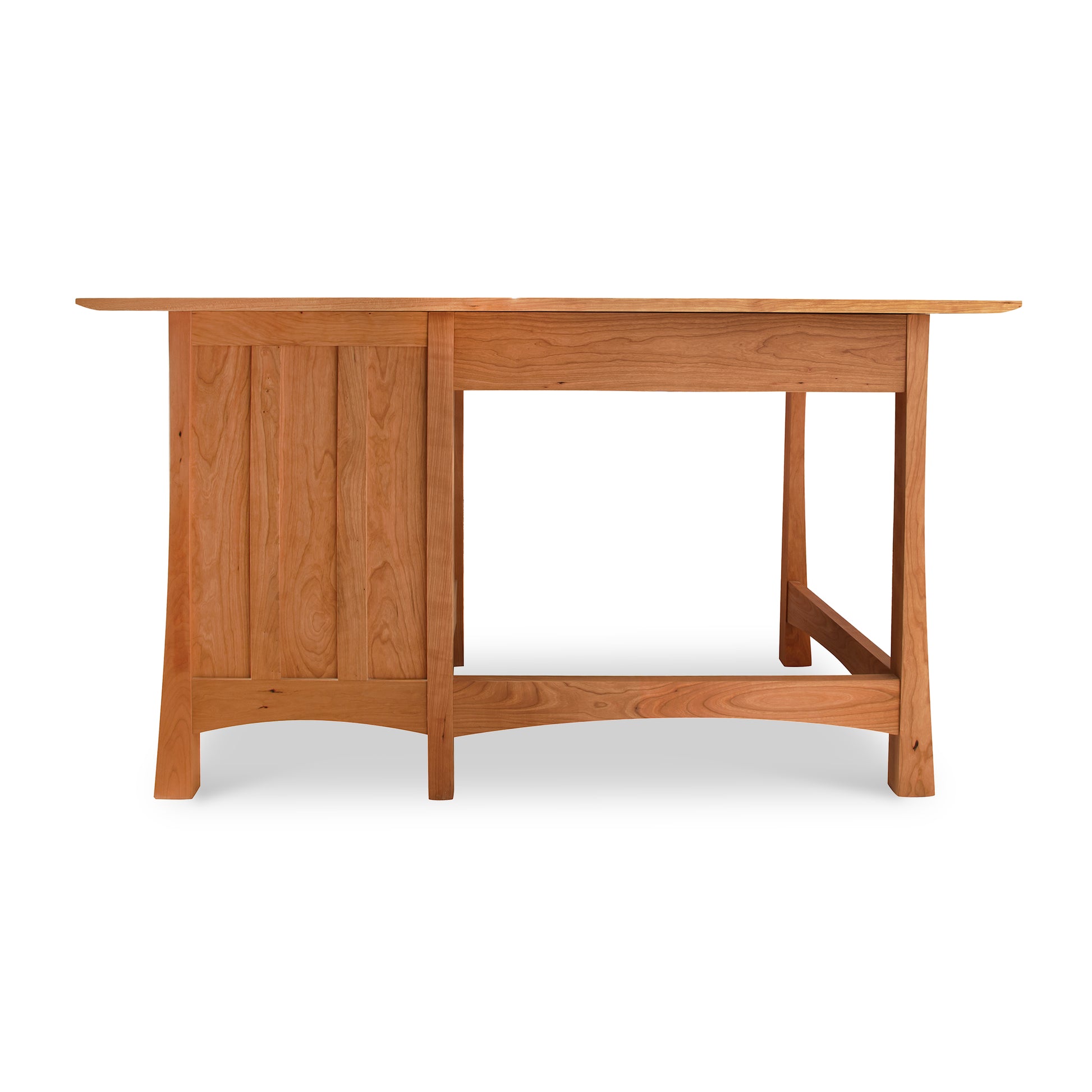 A Vermont Furniture Designs Contemporary Craftsman Study Desk with a solid wood top and drawers, featuring a contemporary craftsman design.