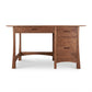 Contemporary Craftsman Study Desk by Vermont Furniture Designs, handcrafted in solid wood with one left drawer and two right drawers.