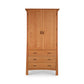 Contemporary Craftsman Tall Armoire by Vermont Furniture Designs in solid wood, with two upper doors and three lower drawers, American made.