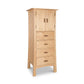 Contemporary Craftsman tall storage chest by Vermont Furniture Designs, 4-drawer solid wood dresser, handcrafted in Vermont, elegant and functional.