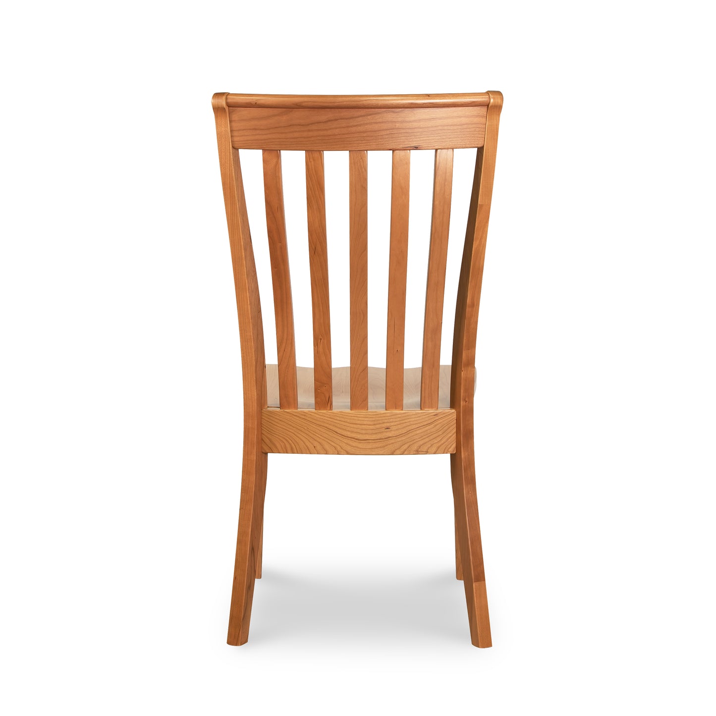 A Vermont Woods Studios Country Shaker Chair with Wood Seat against a plain white background. The chair features a smooth finish and is made of light brown oak.