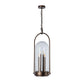 Davis Outdoor Lantern by Hubbardton Forge, crafted from hand-forged steel with a dome glass cover and three candle-style bulbs, showcasing elegant American-made design.