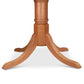 A Lyndon Furniture Duncan-Phyfe Round Pedestal Dining Table with a hardwood base.