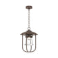 Hubbardton Forge Erlenmeyer Outdoor Pendant features a handcrafted, industrial bronze finish and clear glass shade, showcasing American-made quality.