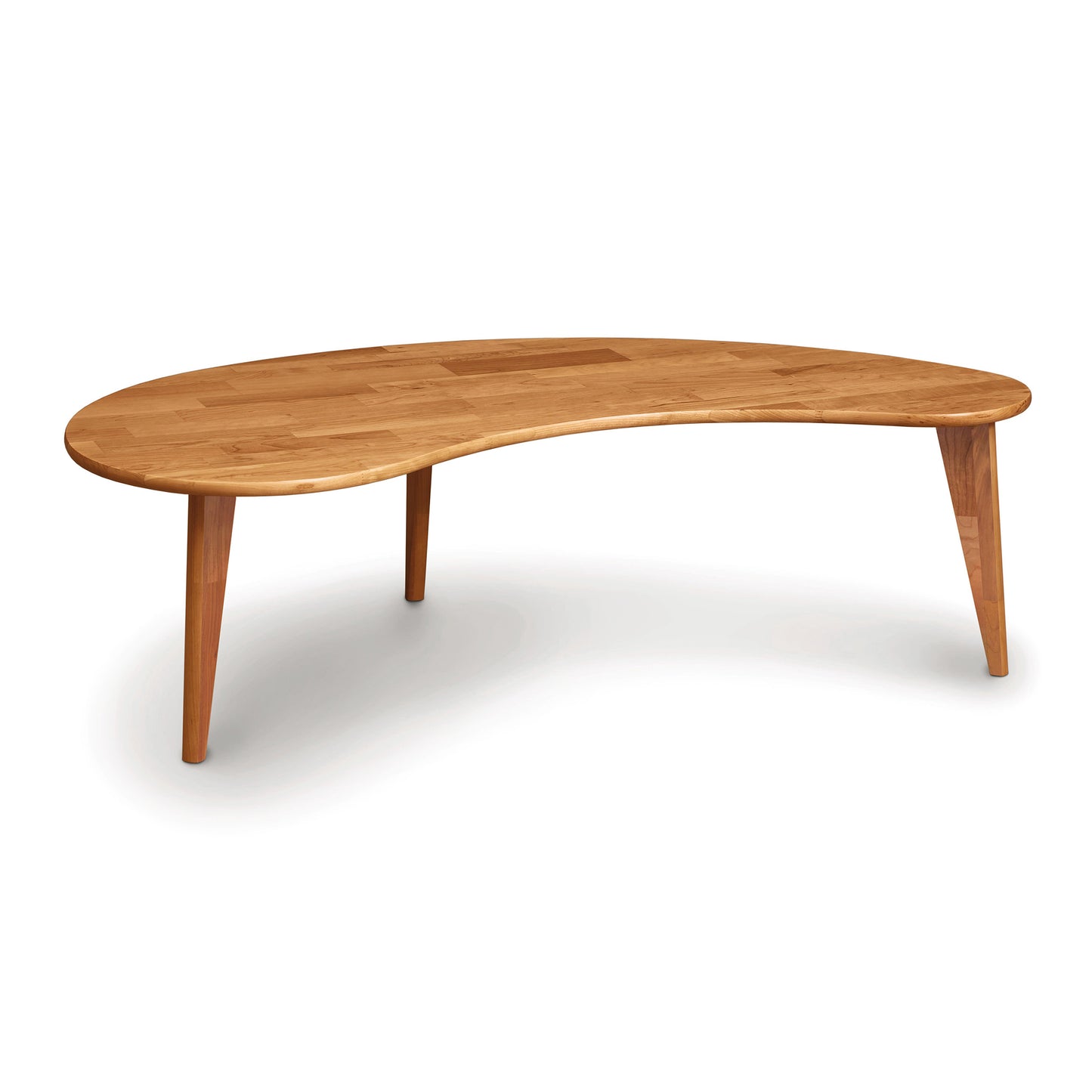 Essentials Kidney Shaped Coffee Table with Wood Legs