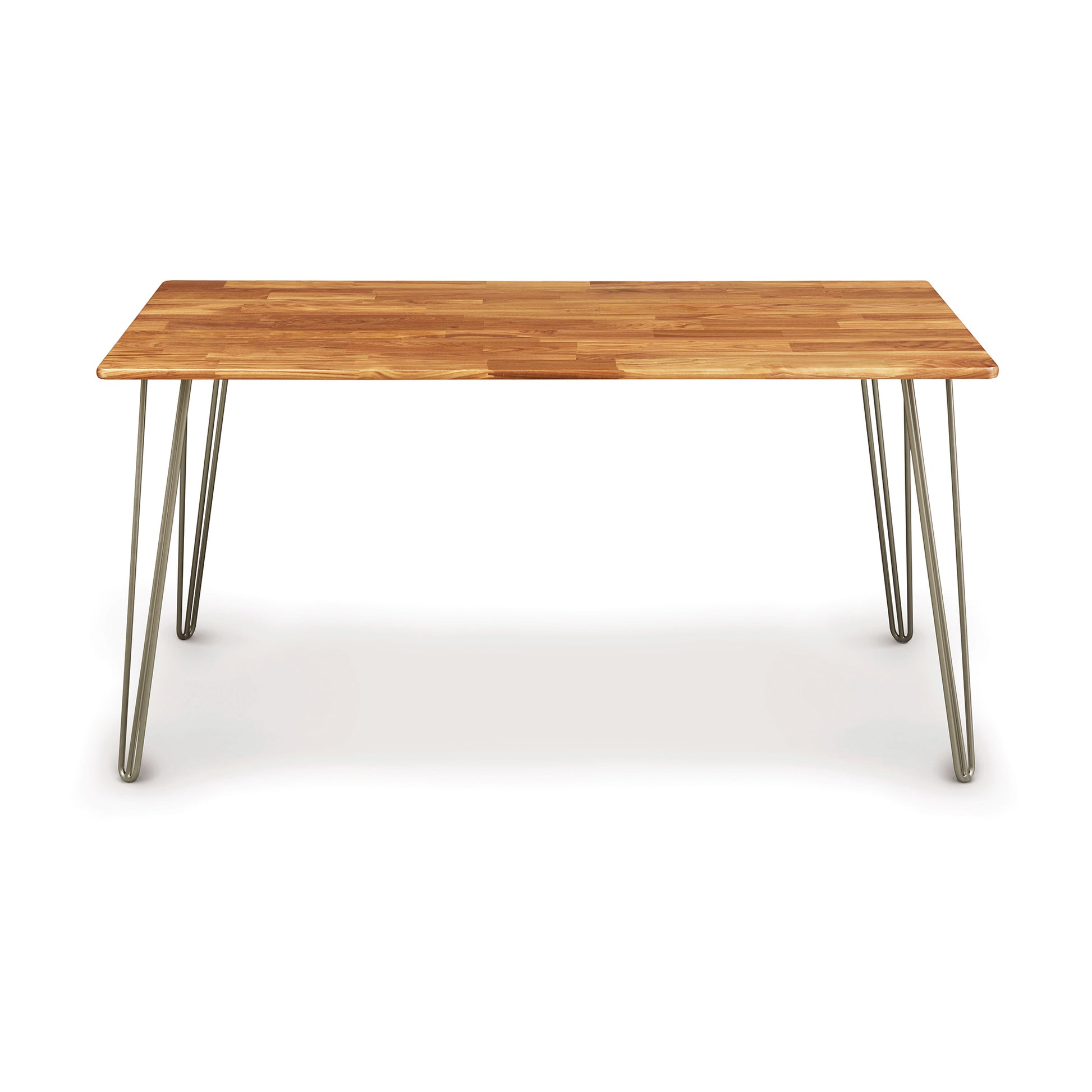A Copeland Furniture Essentials Rectangle Dining Table with metal legs.