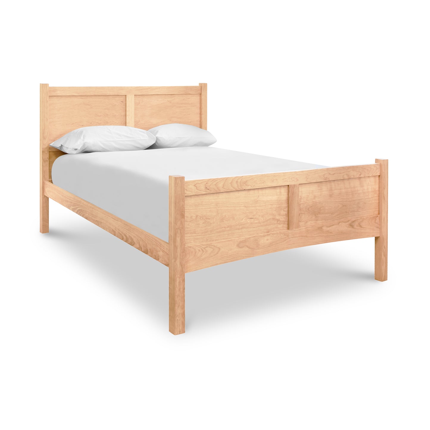 Essex High Footboard Bed showcasing a simple wooden frame crafted from solid hardwoods with an eco-friendly finish.