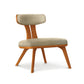 Estelle Lounge Chair by Copeland Furniture in solid American hardwood with light beige upholstery, showcasing mid-century modern craftsmanship.