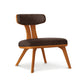 Estelle Lounge Chair by Copeland Furniture with mid-century design, solid American hardwood frame, and dark brown upholstered seat and back.