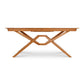 Exeter Extension Dining Table by Copeland Furniture, crafted from North American hardwood with unique intersecting legs and a geometric design.