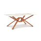 Exeter Sintered Stone Top Table featuring elegant wooden legs by Copeland Furniture, showcasing modern design.