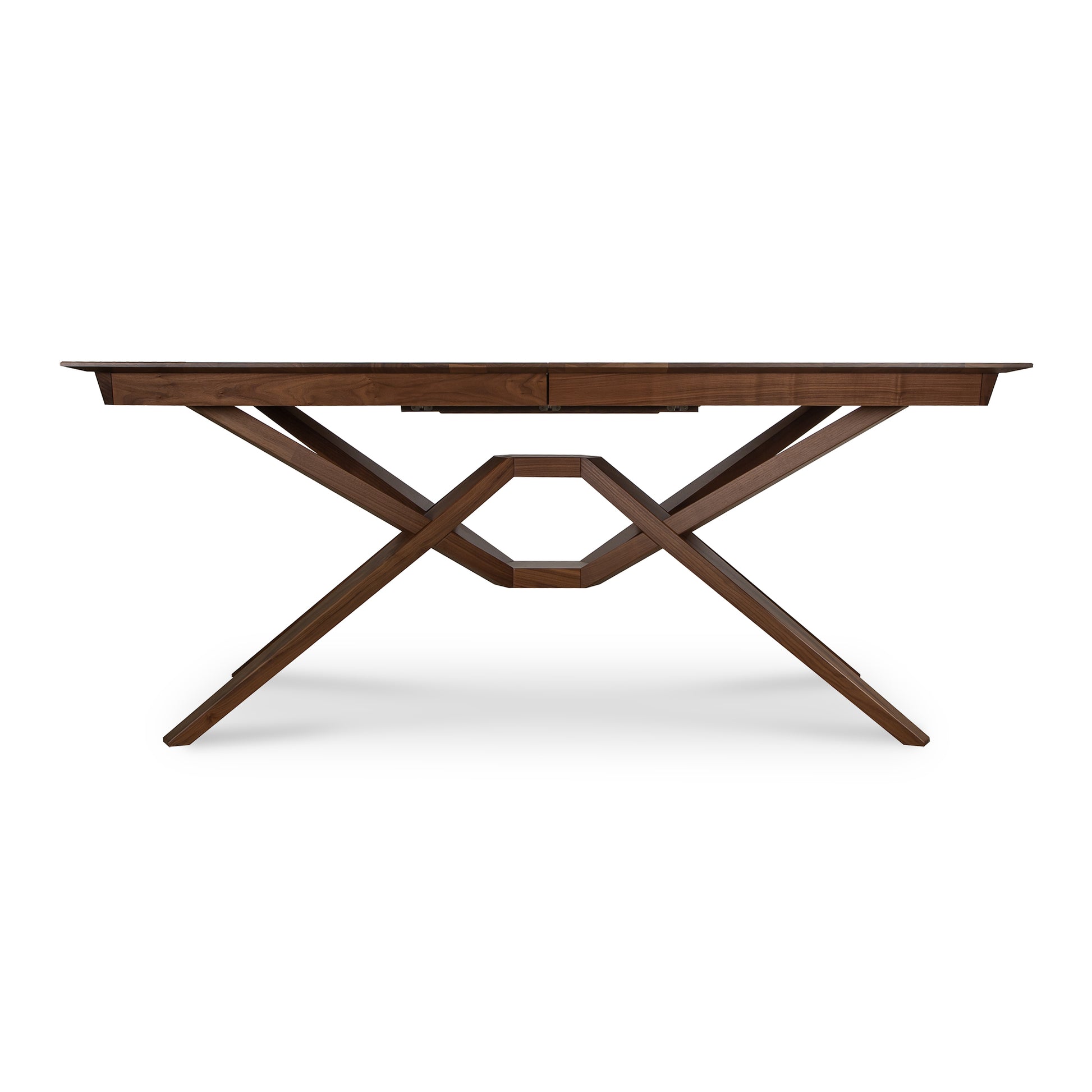 Copeland Furniture Exeter Extension Dining Table with geometric base and flat rectangular top.