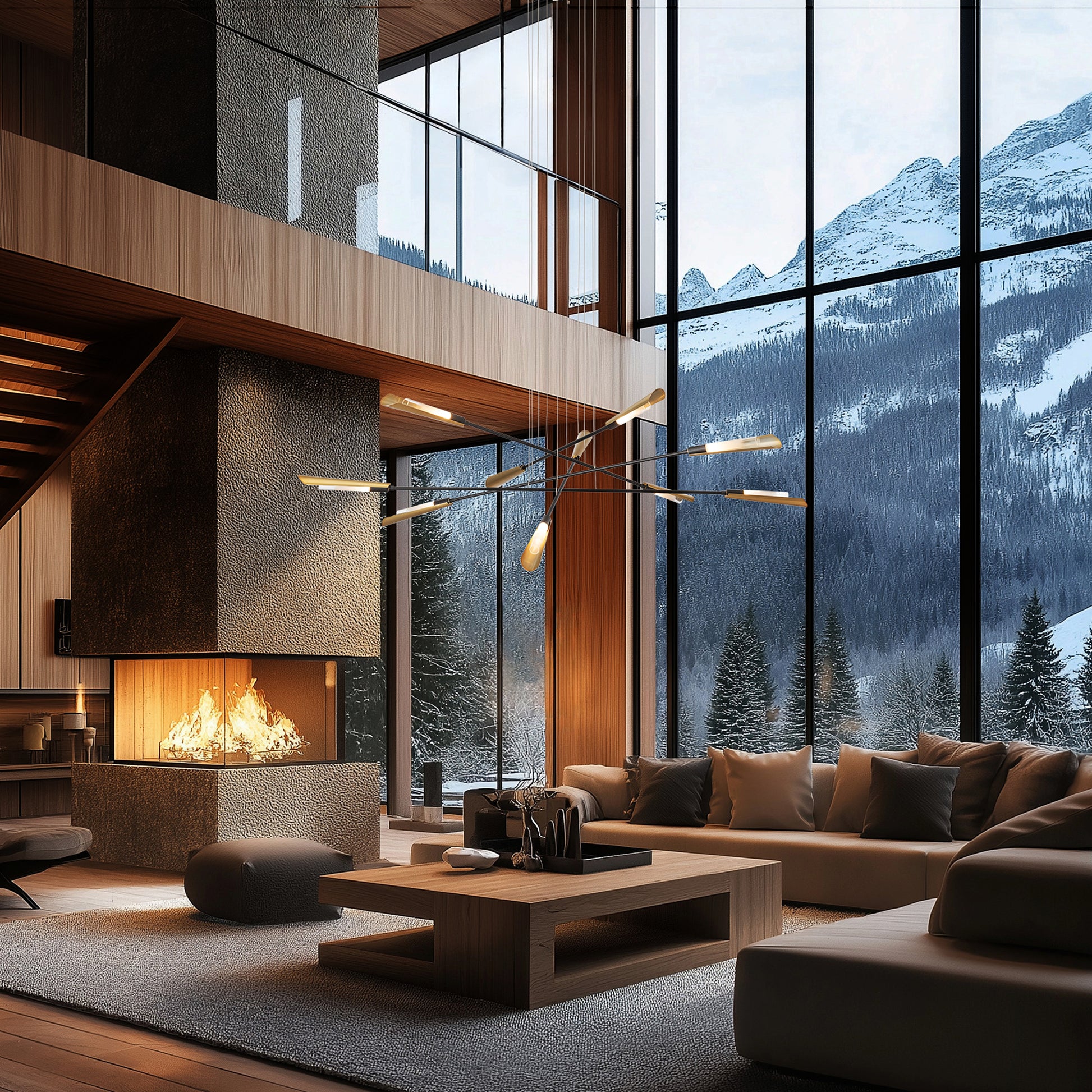 American made solid wood living room furniture in a modern setting, with elegant craftsmanship and clean lines, surrounded by warm wood accents.