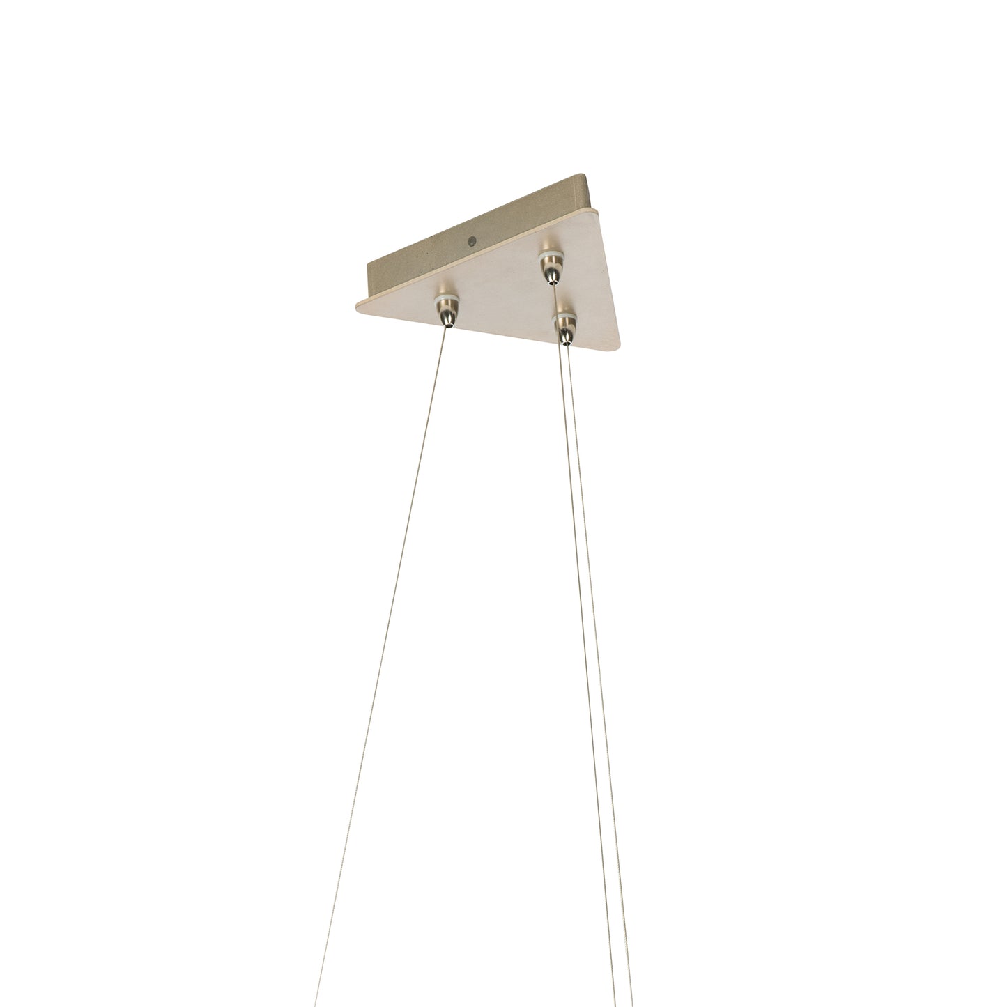 A handcrafted Flux Large Pendant by Hubbardton Forge, with two wires hanging from it.