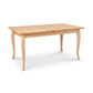 Lyndon Furniture French Country extension dining table featuring a light wood finish, rectangular top, and elegant curved legs.