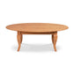 Lyndon Furniture French Country Oval Coffee Table featuring a solid wood top and elegant curved legs, handcrafted in Vermont.