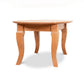 French Country Oval Coffee Table by Lyndon Furniture with four curved legs, handcrafted in Vermont, American made, high quality wood furniture.