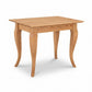 Lyndon Furniture French Country End Table with a solid wood rectangular top and four elegant curved legs crafted in Vermont, American made.