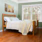 Glastenbury Platform Bed by Vermont Furniture Designs with white bedding, showcasing solid wood craftsmanship and modern design.