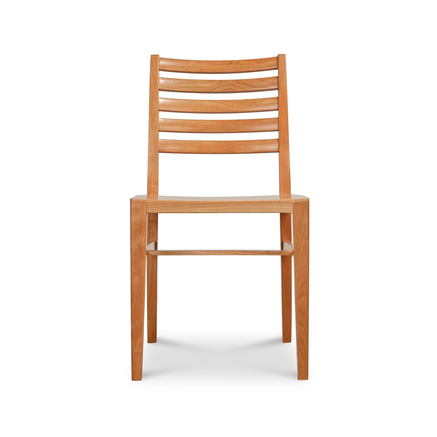 The Grafton Chair floor model by Vermont Woods Studios, crafted in natural cherry with a slatted backrest, showcasing fine American woodworking.