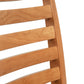 Close-up of natural cherry curved wooden slats on the Grafton Chair by Vermont Woods Studios, highlighting American made craftsmanship.
