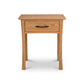 Lyndon Furniture Green Mountain 1-Drawer Nightstand with dark metal handle and four straight legs.
