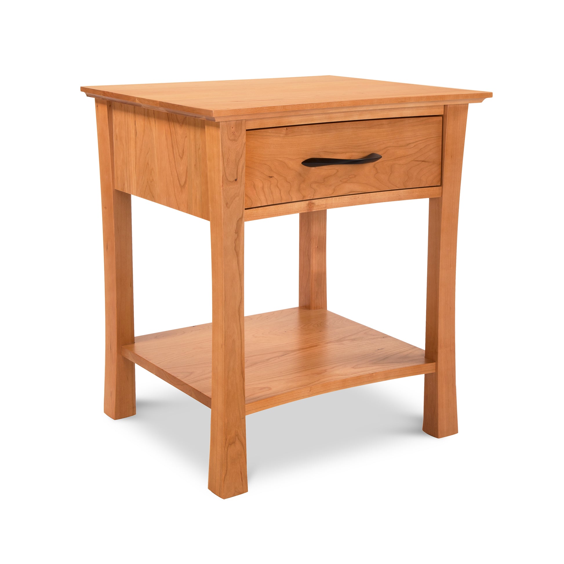 A Lyndon Furniture Green Mountain 1-Drawer Open Shelf Nightstand.