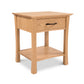 Lyndon Furniture Green Mountain 1-Drawer Open Shelf Nightstand featuring a black pull handle.