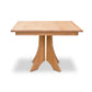 A Hampton Split Pedestal Square Table with a solid wood base by Lyndon Furniture.